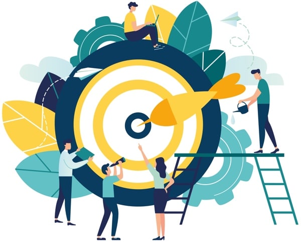 Business concept vector illustration, Target with an arrow, hit the target, goal achievement vector